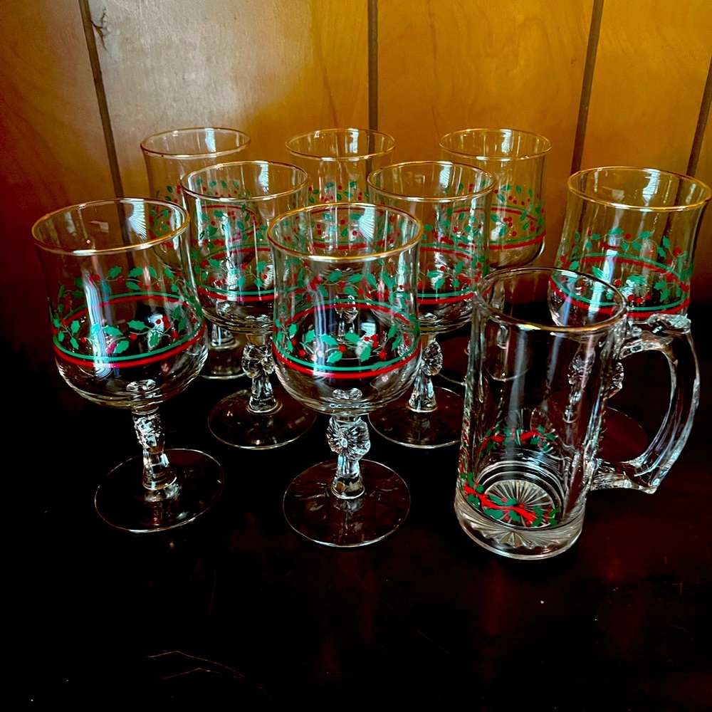 Vintage Arby’s Christmas Goblets and Mug